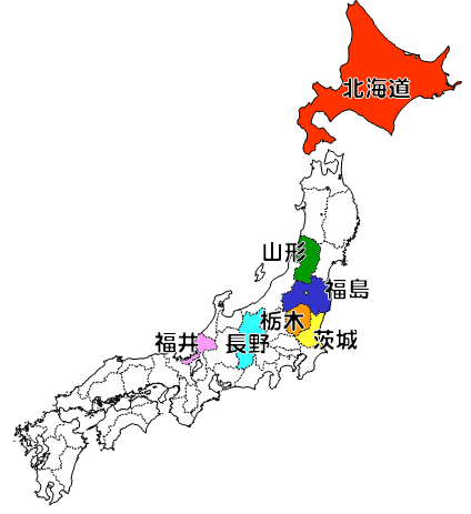 日本における蕎麦の産地